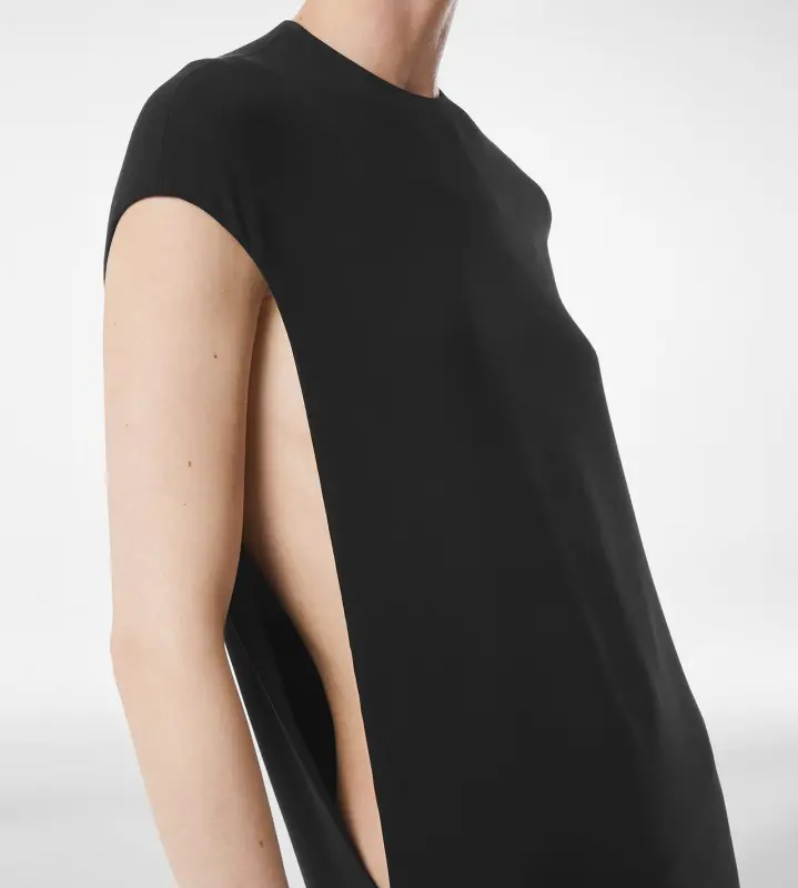 SILK DOUBLE GEORGETTE STRETCH EVENING DRESS BLACK online